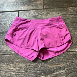 Pink Lululemon speed up shorts #lululemon #speedup
Bright purple color
Size 2